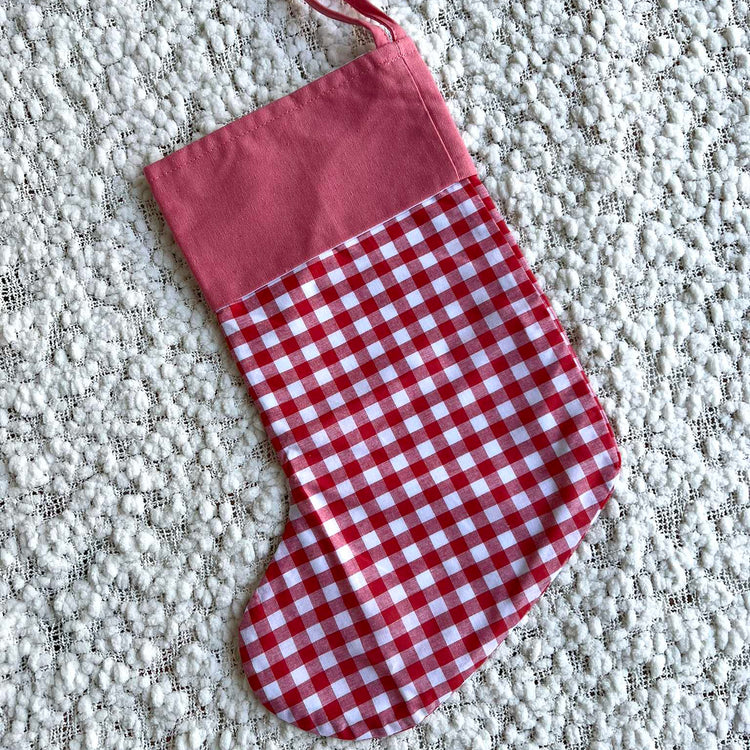 Red Gingham Christmas Stocking