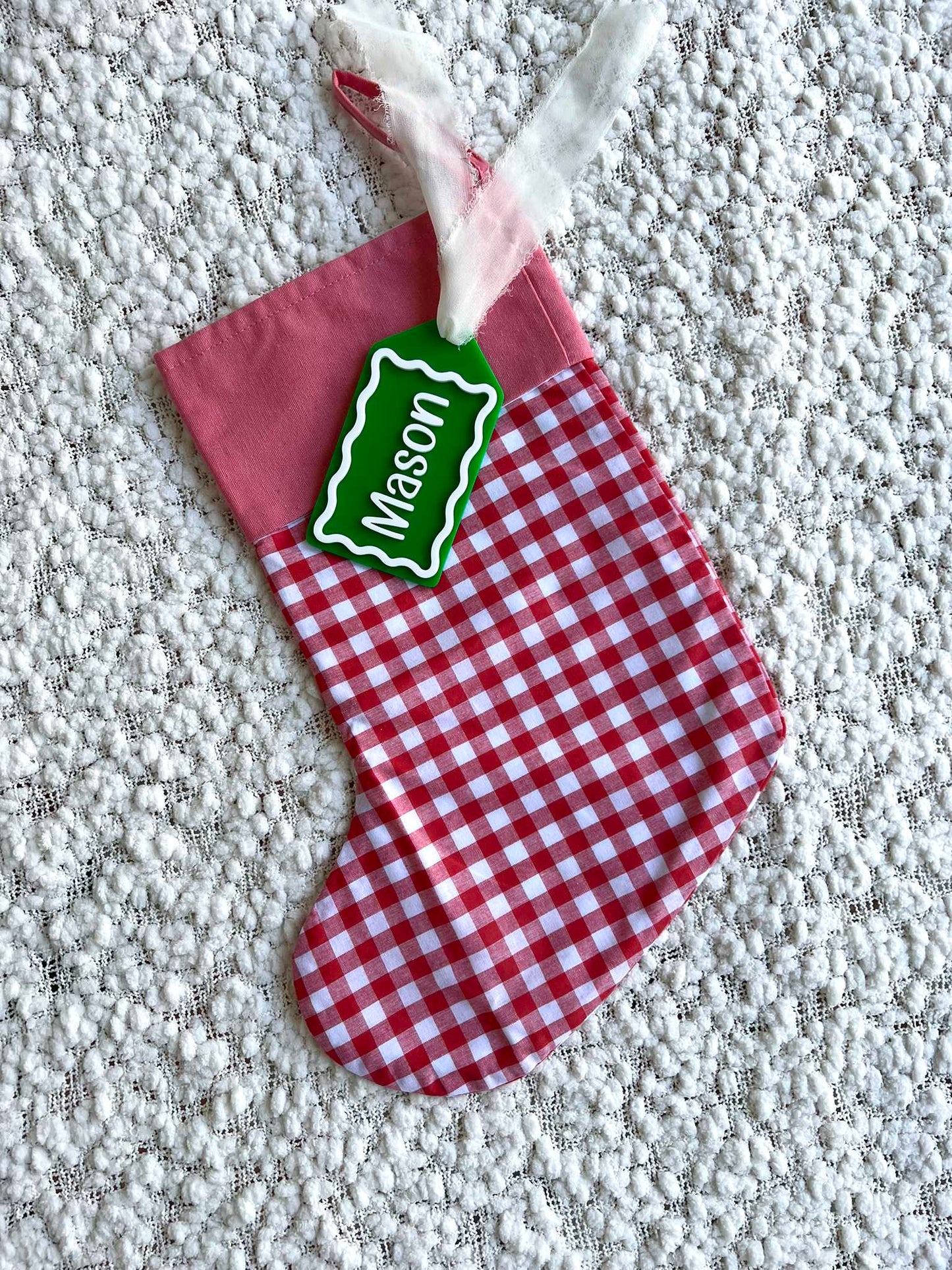 Gingham Christmas Stocking - Red (Stocking Only)