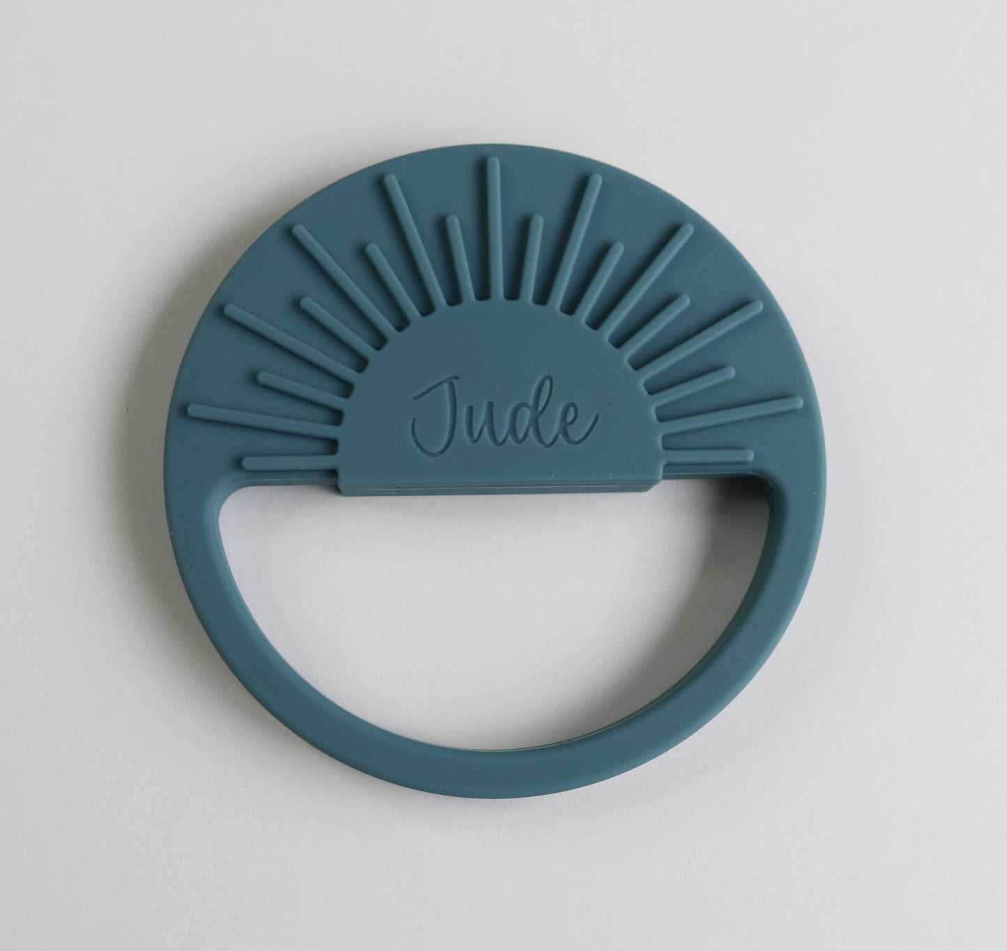 Personalised Silicone Sun Teether in Ocean for Jude