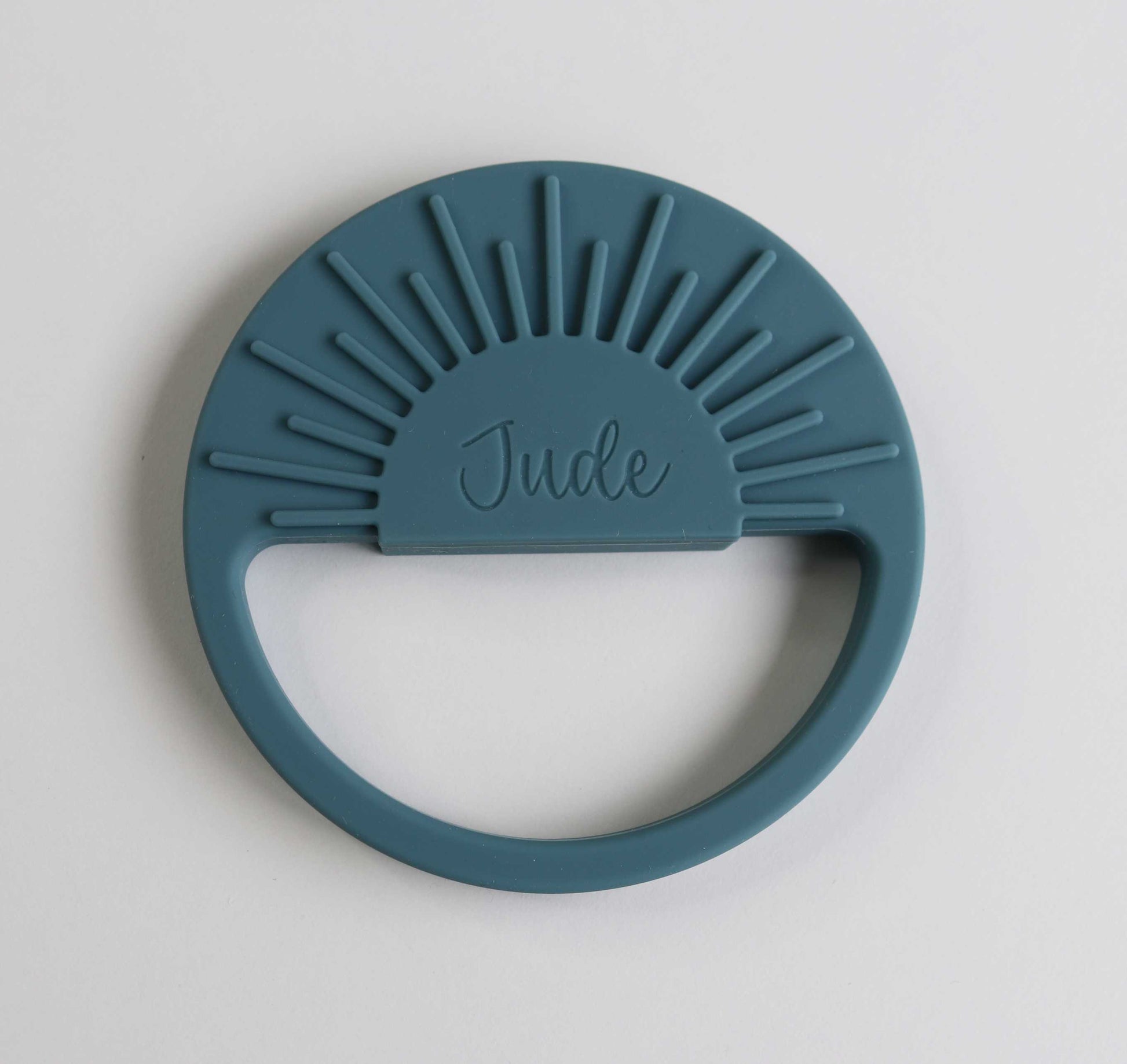 Personalised Silicone Sun Teether in Ocean for Jude