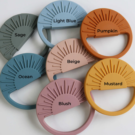Silicone Sun Teethers Showing Colour Options