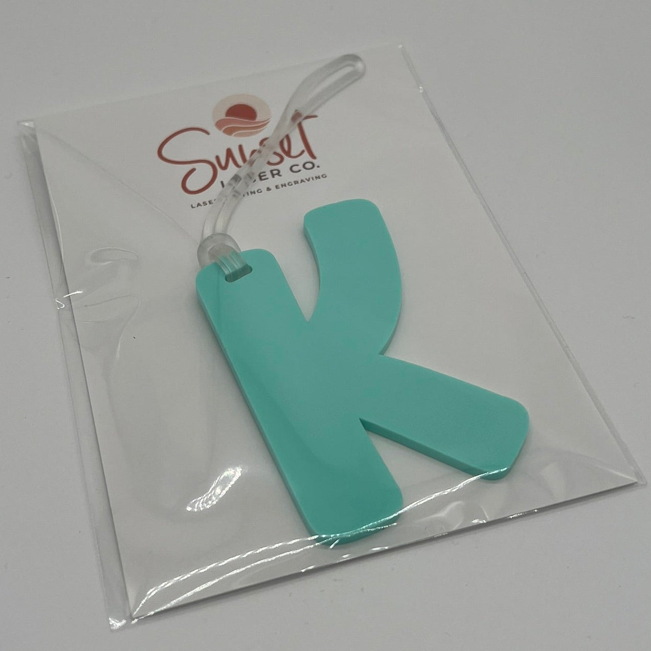 Spearmint Letter K Bag Tag