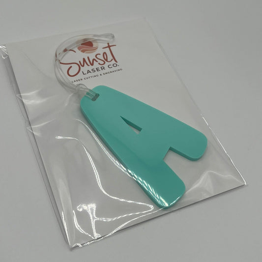 Letter A Spearmint Bag Tag