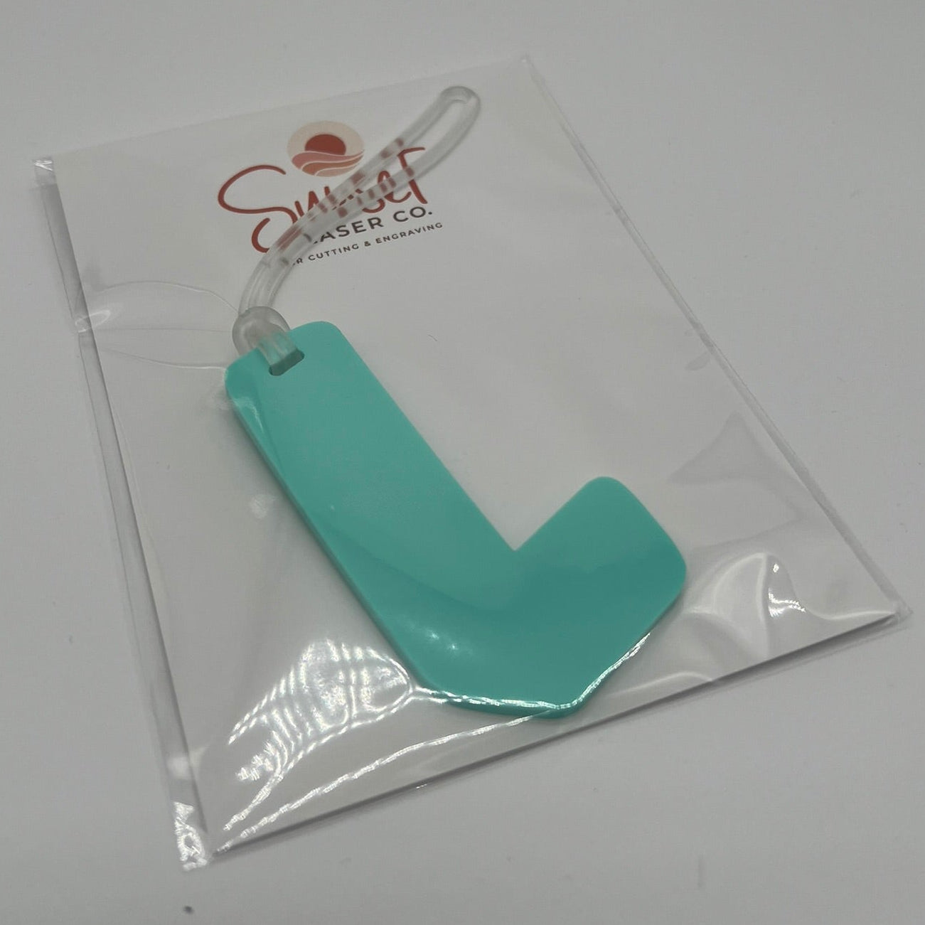 Spearmint Letter L Bag Tag