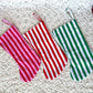 Candy Cane Stripe Christmas Stockings in Red and Pink Stripe, Red and White Stripe and Green and White Stripe