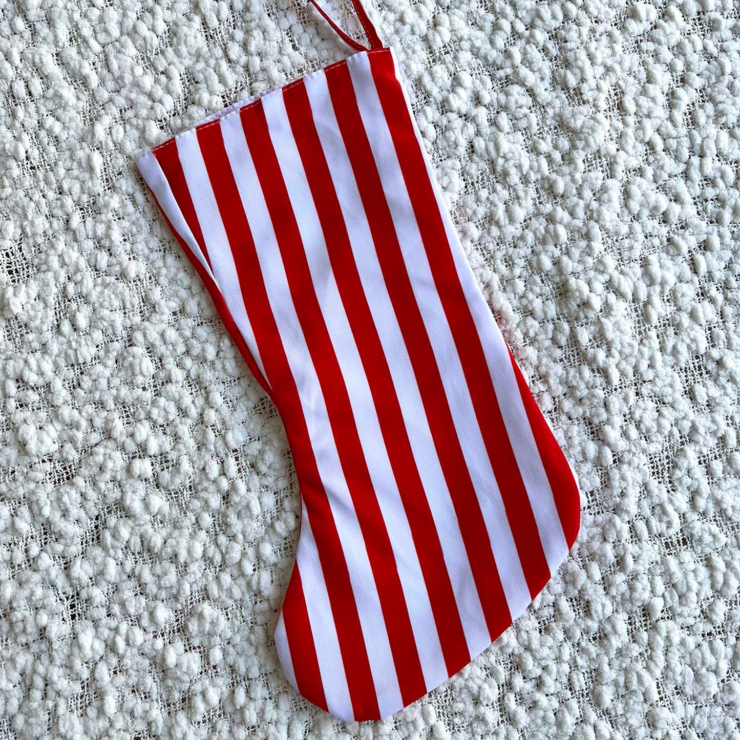 Red and White Stripe Christmas Stocking