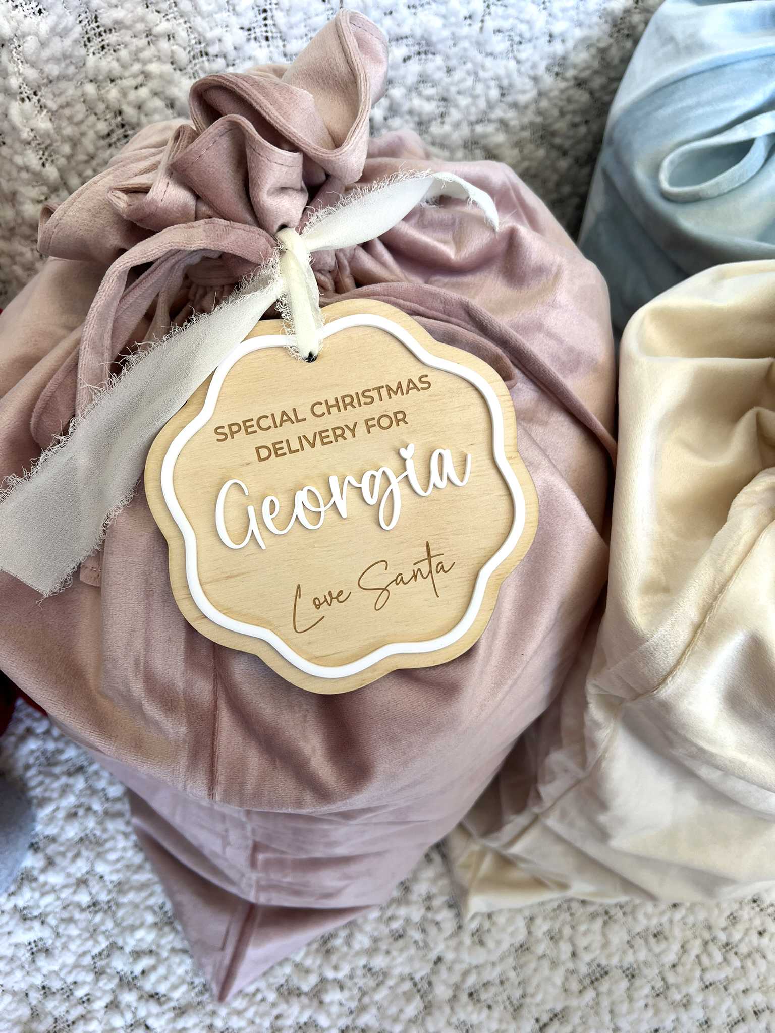 Pink Velvet Santa Sack