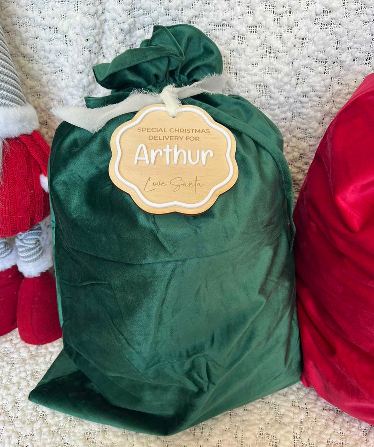 Green Velvet Santa Sack