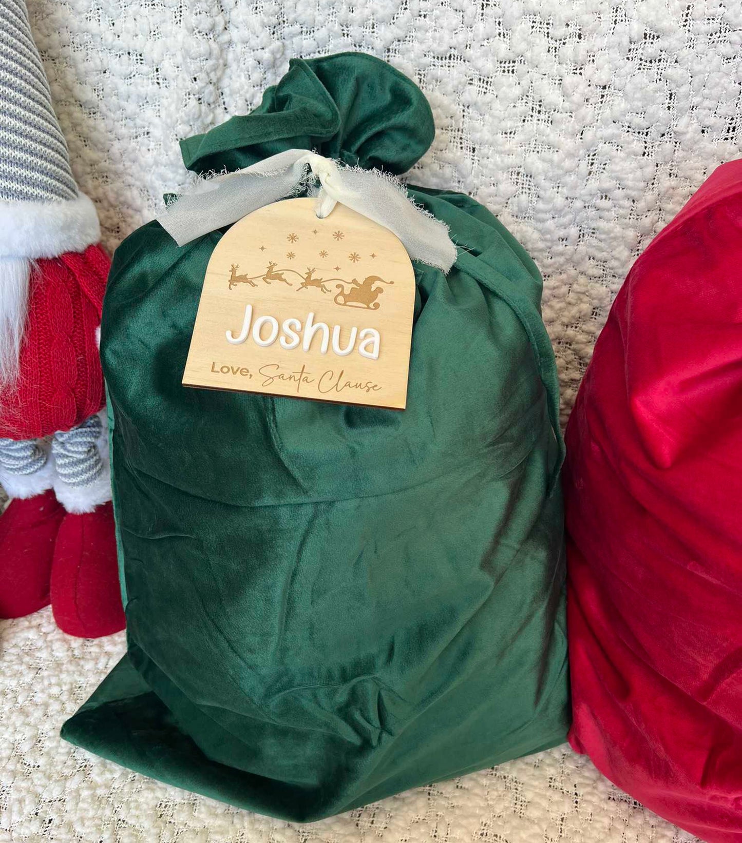 Green Velvet Santa Sack