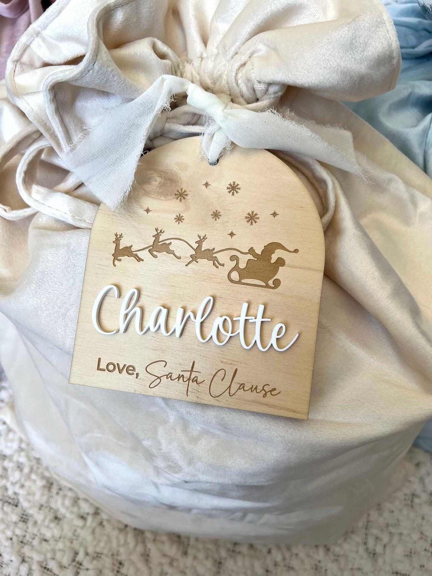 Cream Velvet Santa Sack