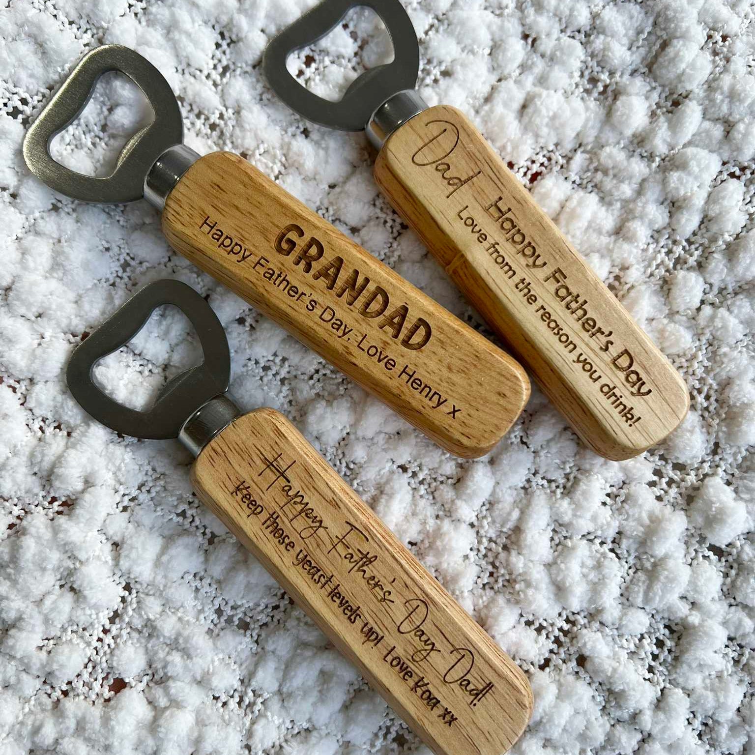 Custom Father's Day Gift Wooden Bottle Opener