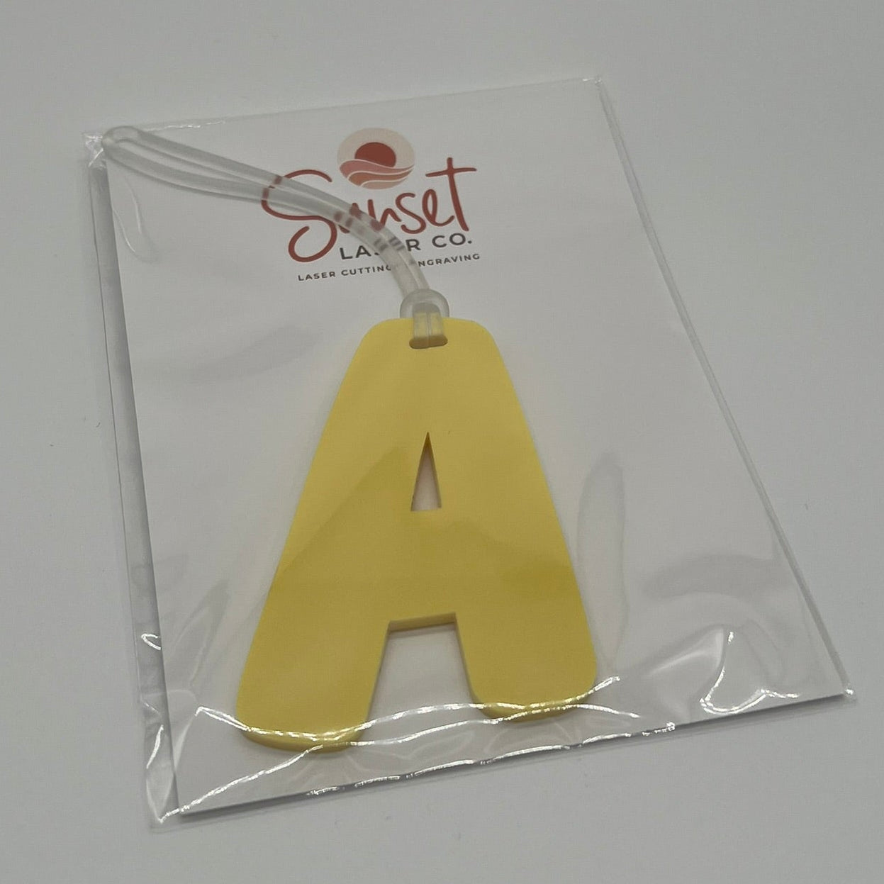 Yellow Letter A Bag Tag