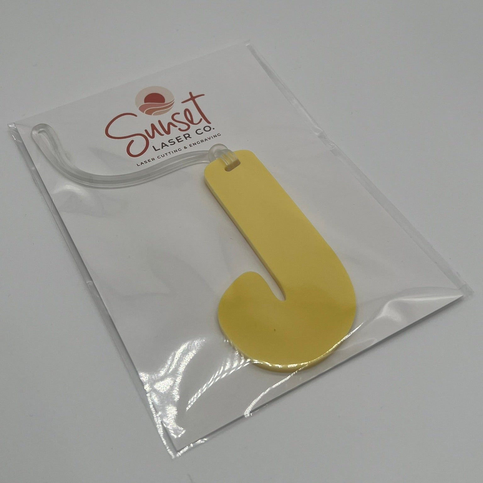Yellow Letter J Bag Tag