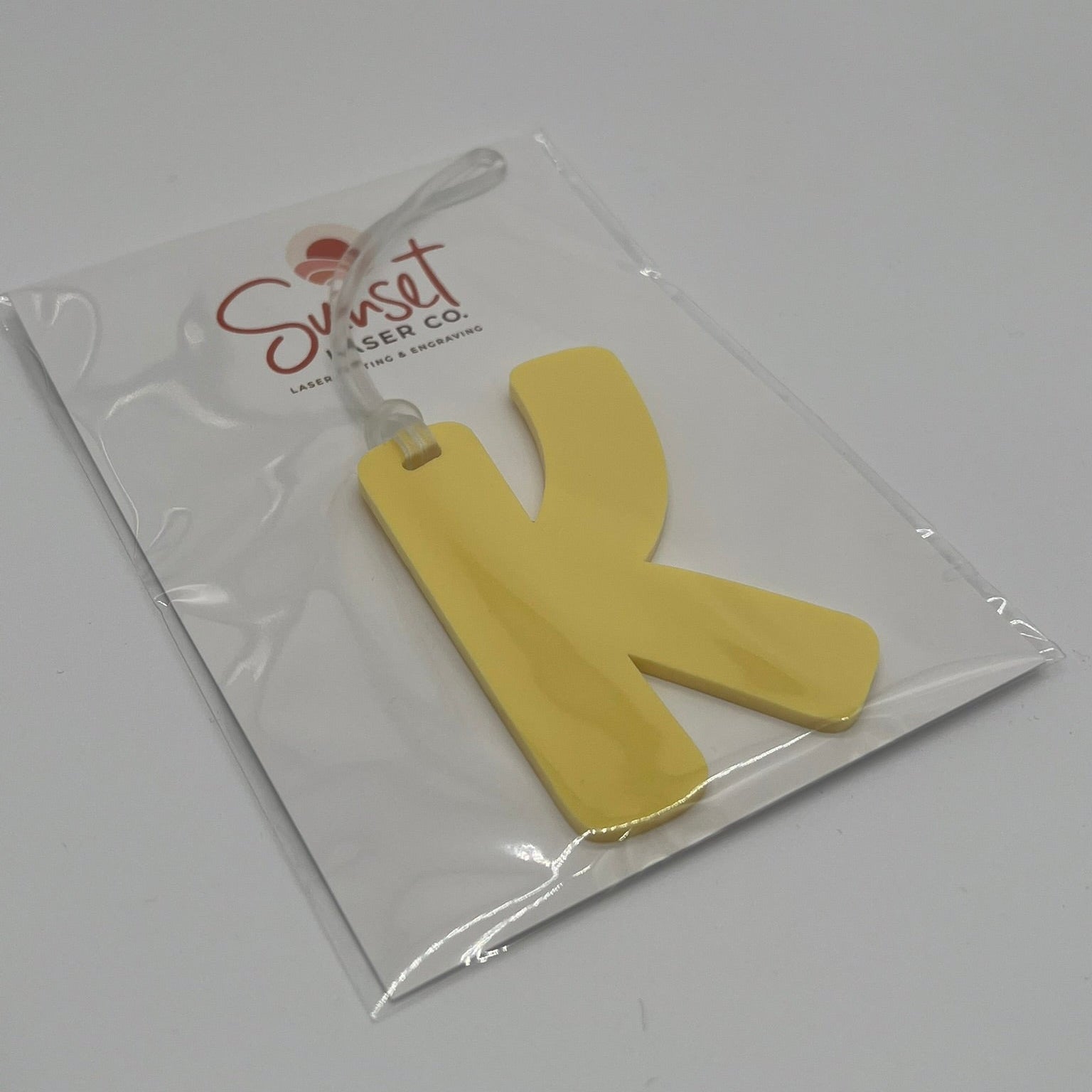 Yellow Letter K Bag Tag