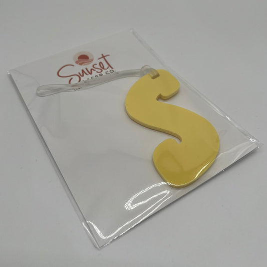 Yellow Letter S Bag Tag