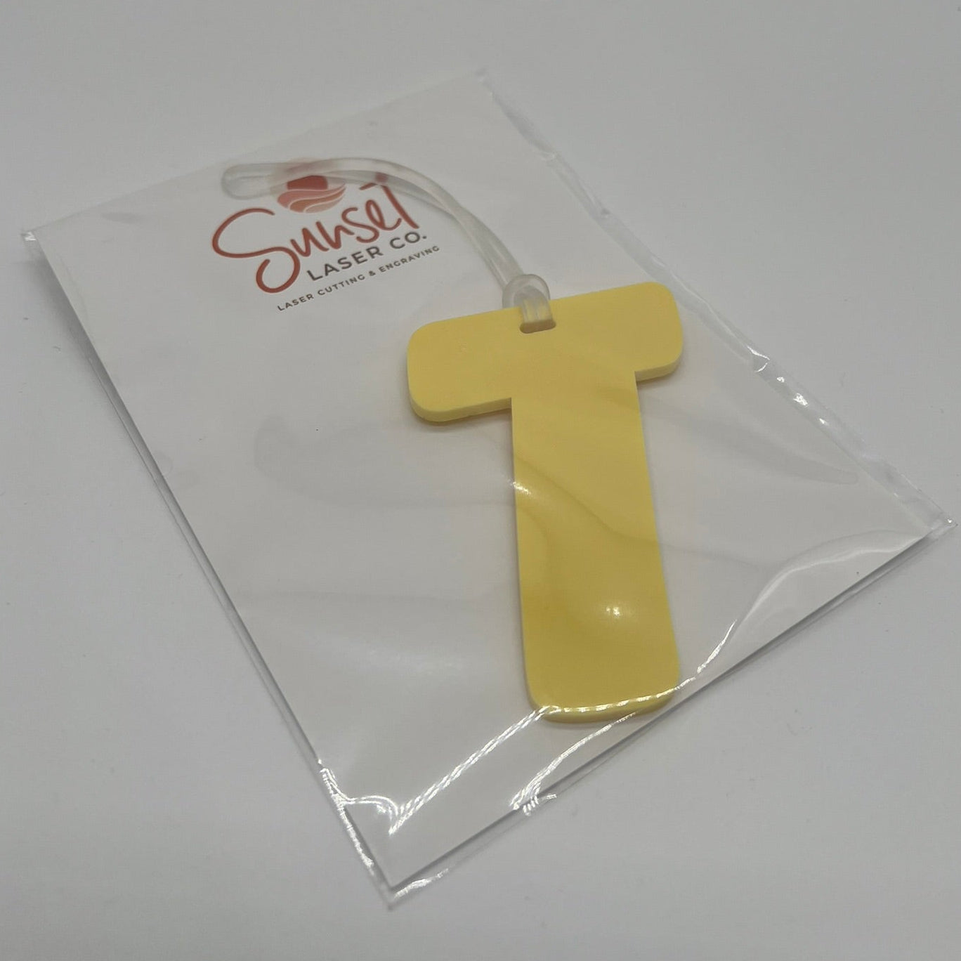 Yellow Letter T Bag Tag