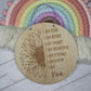 20cm round wooden affirmation sign 