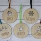 Wooden Personalised Christmas Bauble - Sans-Serif