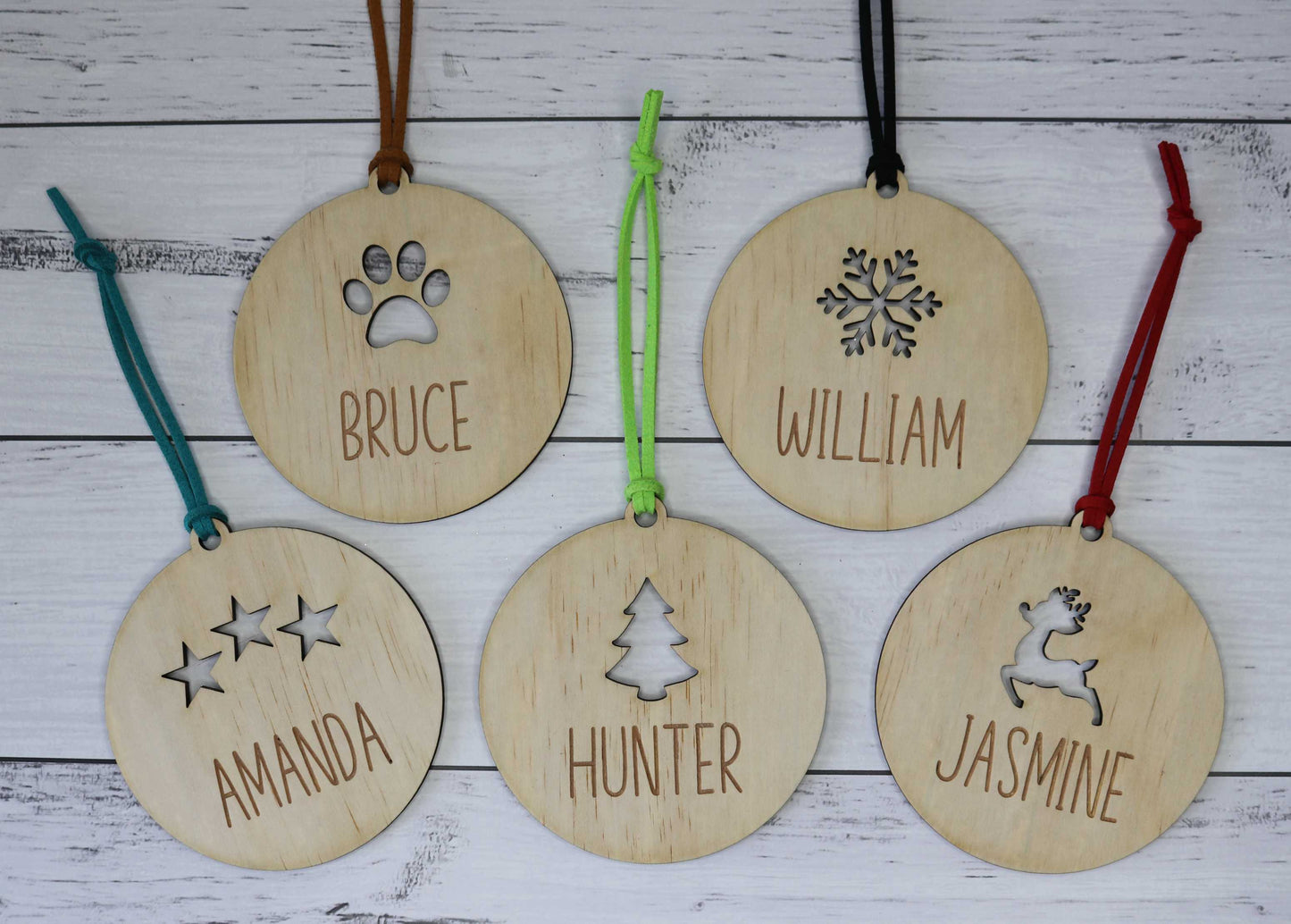 Wooden Personalised Christmas Bauble - Sans-Serif