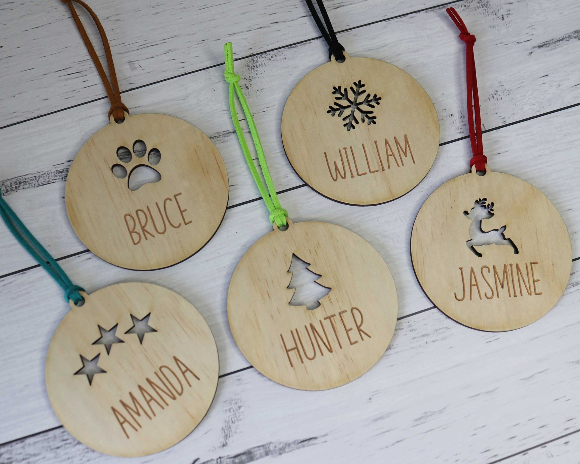 Wooden Personalised Christmas Bauble - Sans-Serif