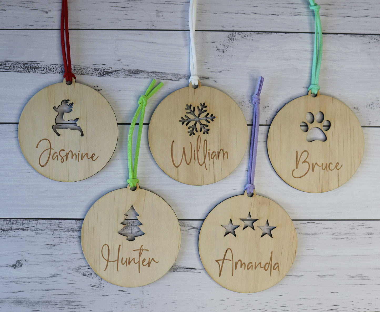 Wooden Personalised Christmas Bauble - Script