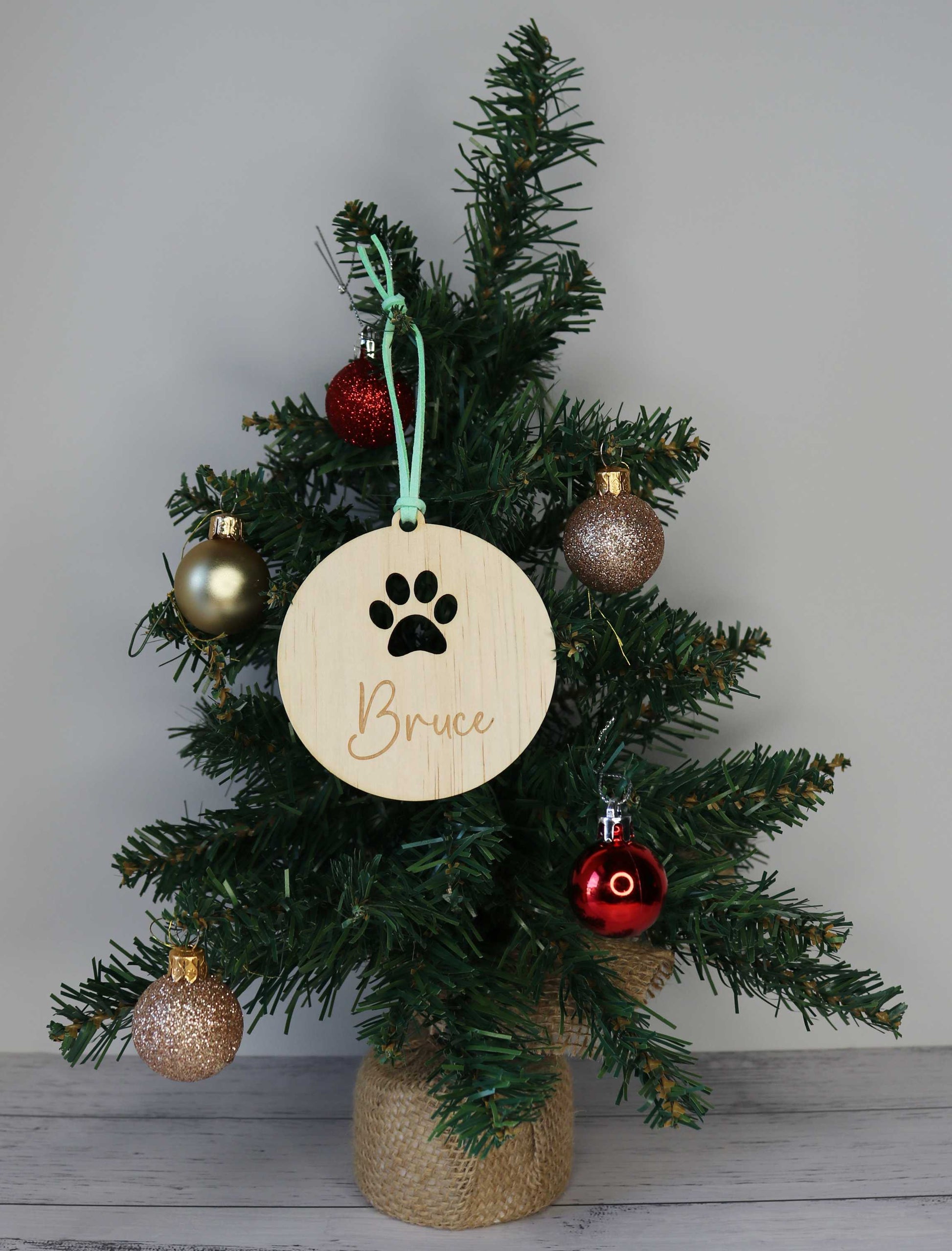 Wooden Personalised Christmas Bauble - Script