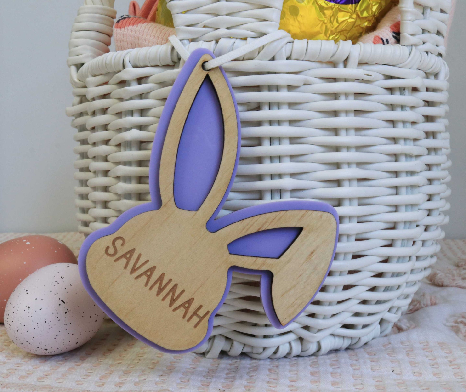 Easter Name Tag Pastel Violet