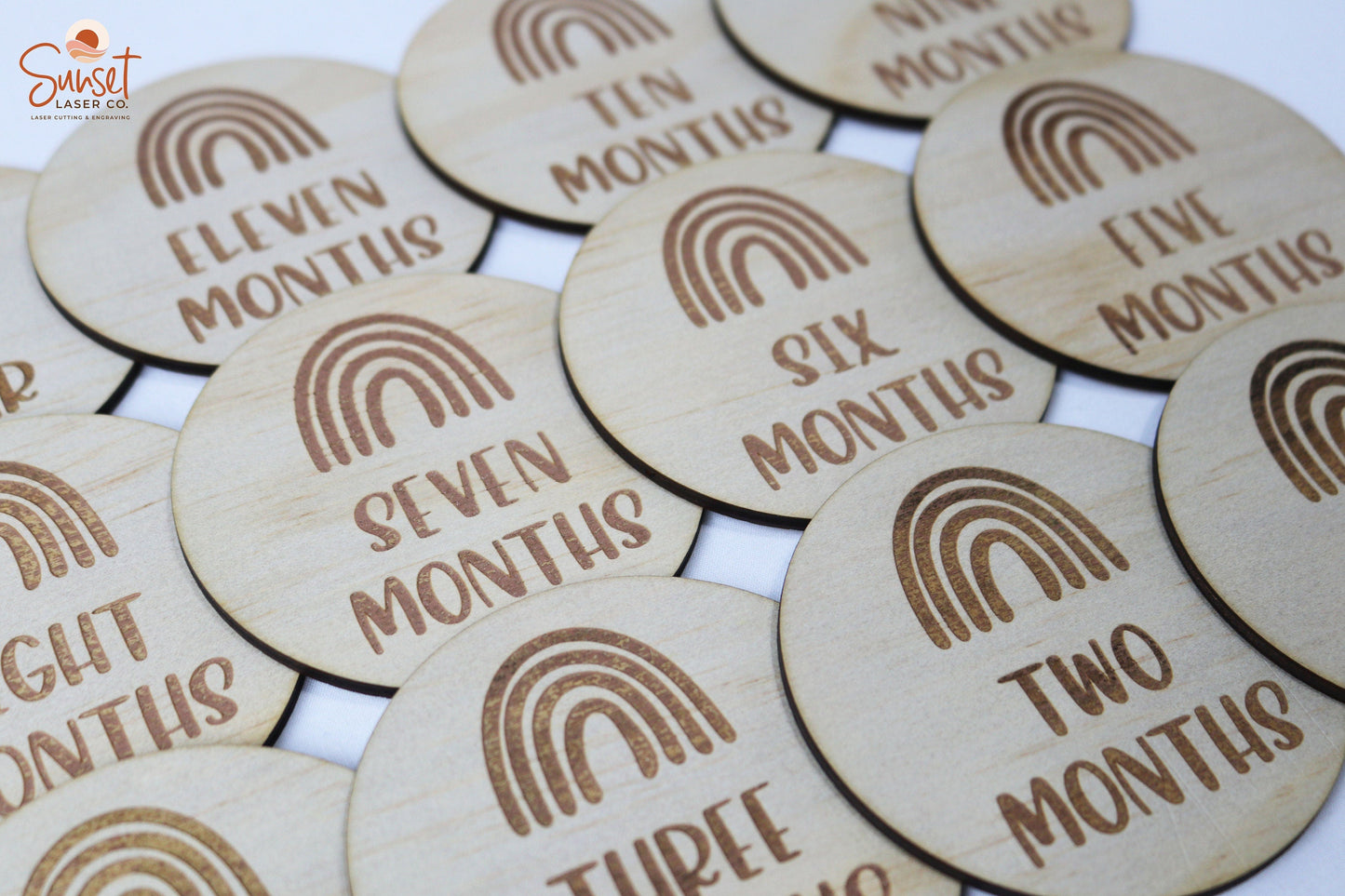 Rainbow Baby Milestone Discs - Engraved Full Set