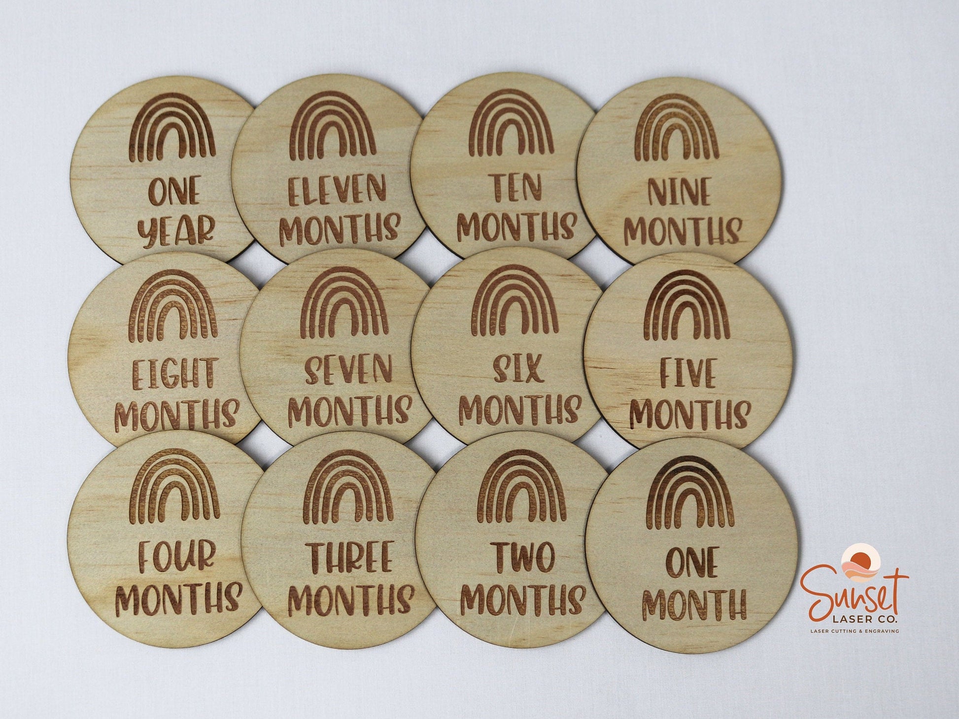 Rainbow Baby Milestone Discs - Engraved Base Set