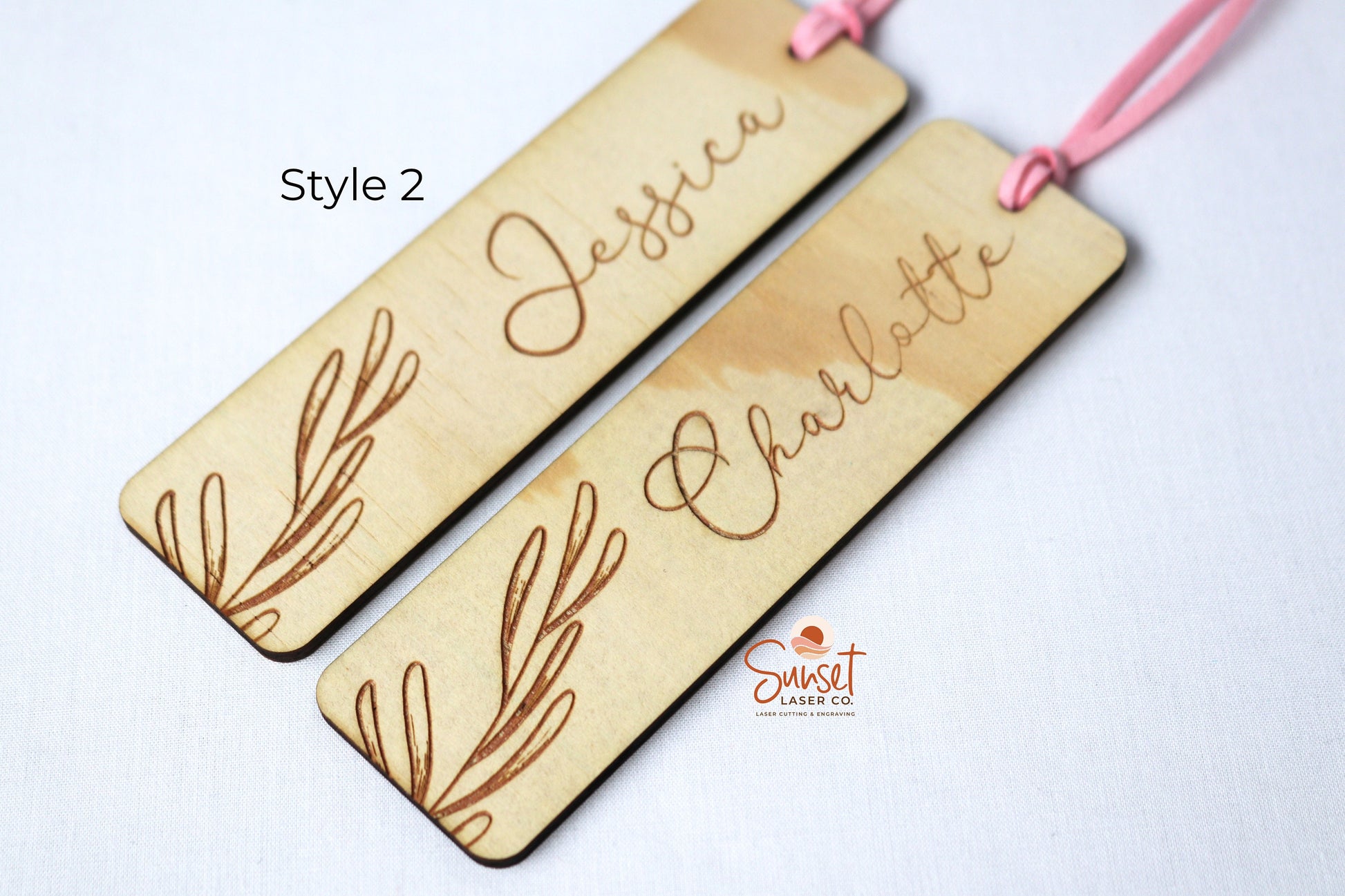 Personalised Wooden Bookmark - Floral