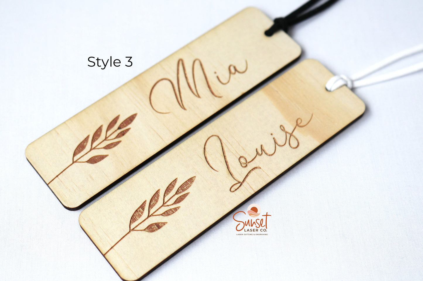 Personalised Wooden Bookmark - Floral