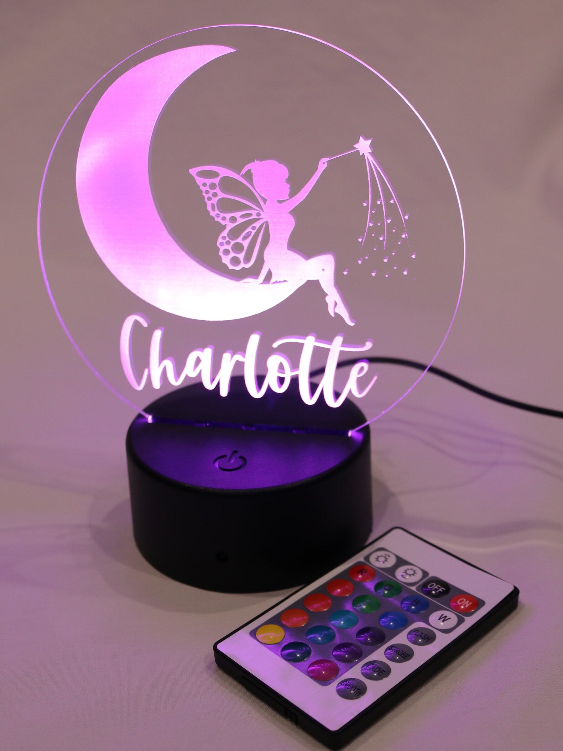 Personalised Night Light - Fairy Moon