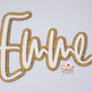 Kids bedroom name plaque with bamboo and acrylic