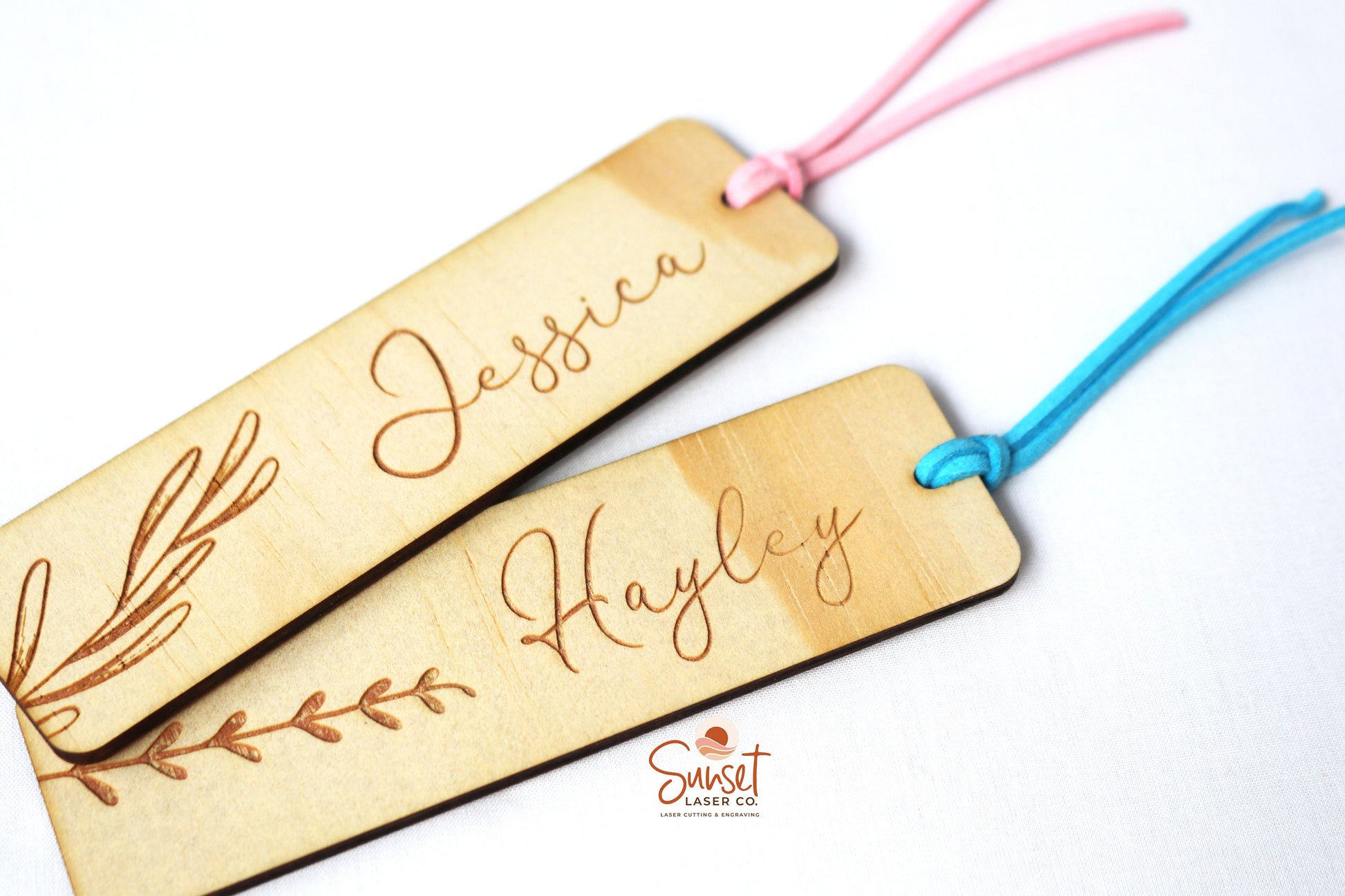 Personalised Wooden Bookmark - Floral