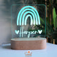 Wooden Personalised Night Light - Rainbow