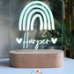 Wooden Personalised Night Light - Rainbow