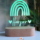Wooden Personalised Night Light - Rainbow