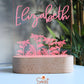 Wooden Personalised Night Light - Floral