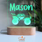 Wooden Personalised Night Light - Monster Truck
