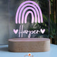 Wooden Personalised Night Light - Rainbow