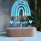 Wooden Personalised Night Light - Rainbow