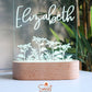 Wooden Personalised Night Light - Floral