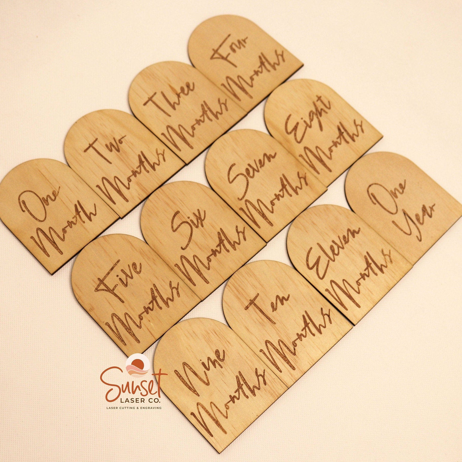 Wooden Arch Script Milestone Discs - Base Set