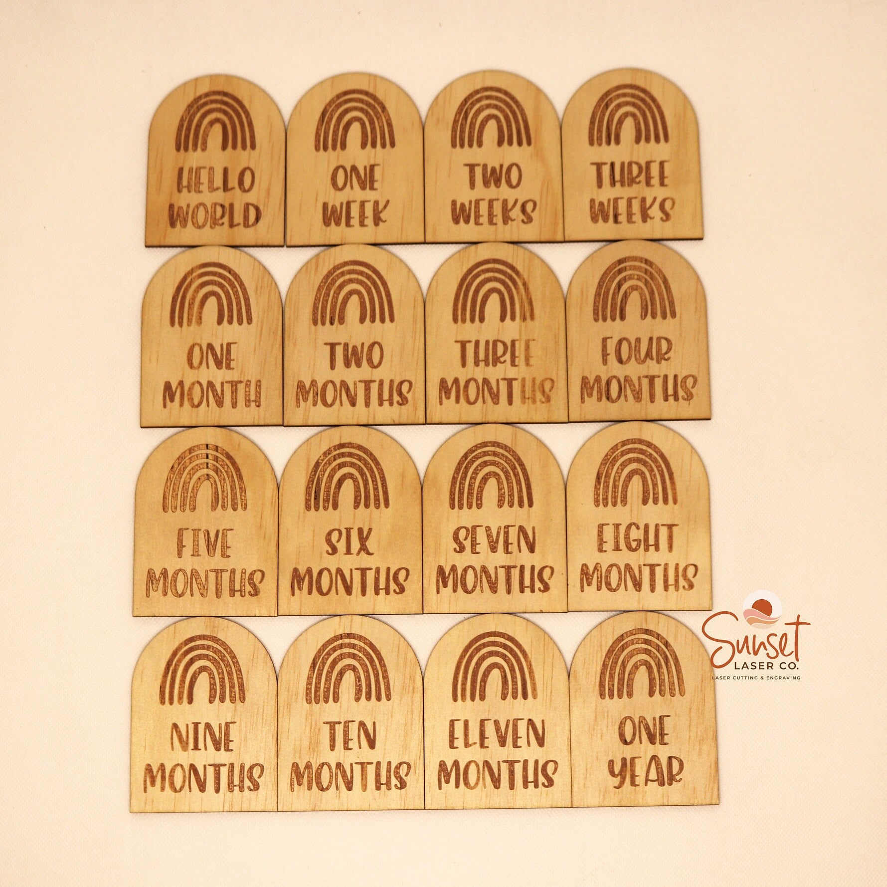Rainbow Arch Baby Milestone Discs - Base Set