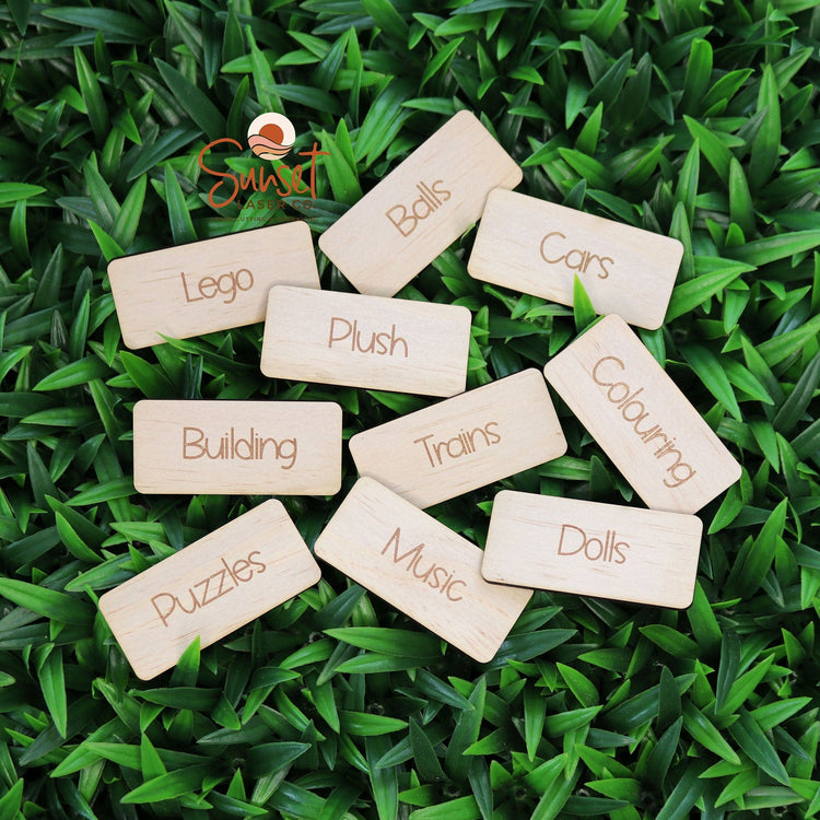 Wooden Playroom Labels