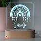Wooden Personalised Night Light - Rainbow Hearts