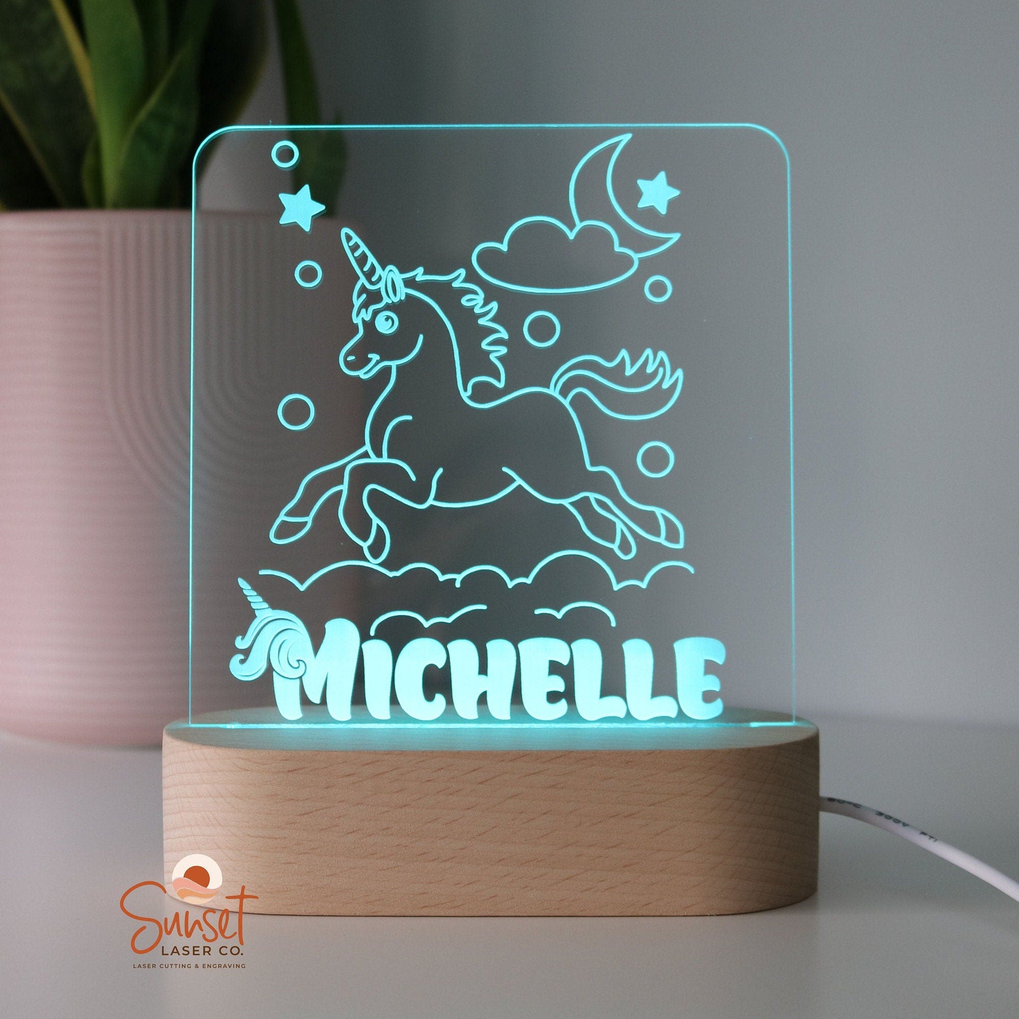 Laser cut store night light