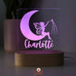 Wooden Personalised Night Light - Fairy Moon