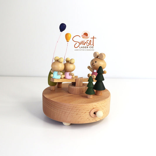 Personalised Wooden Musical Carousel - See Saw