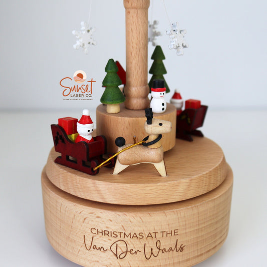 Personalised Wooden Christmas Musical Carousel